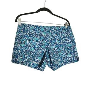 Lilly Pulitzer Blue 100% Cotton Adie Chasing Fish Printed Shorts Size 2